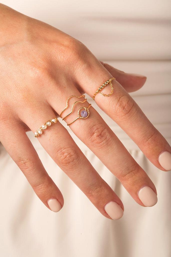 YAY Paris Bague Diamantée Demi-Lune - Or