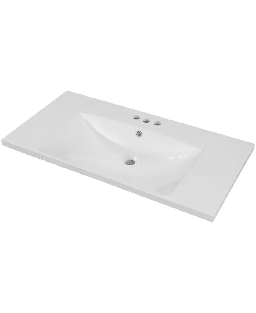 CASAINC 36" Single Bathroom Vanity Top with Basin, 3-Faucet Holes, Ceramic