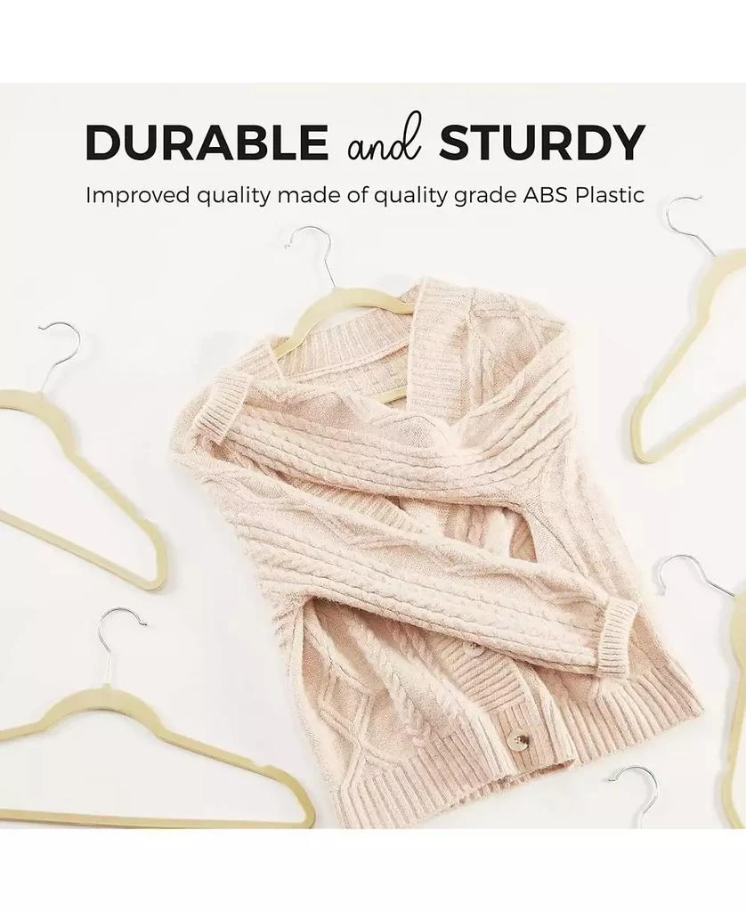 HOUSE DAY 17.5 Inch Silver Hook Non-Slip Flocked Felt Hangers 2