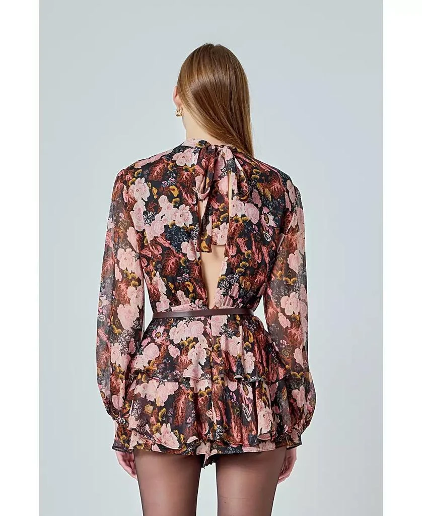 Endless Rose Women's Printed Chiffon Miini Romper 4