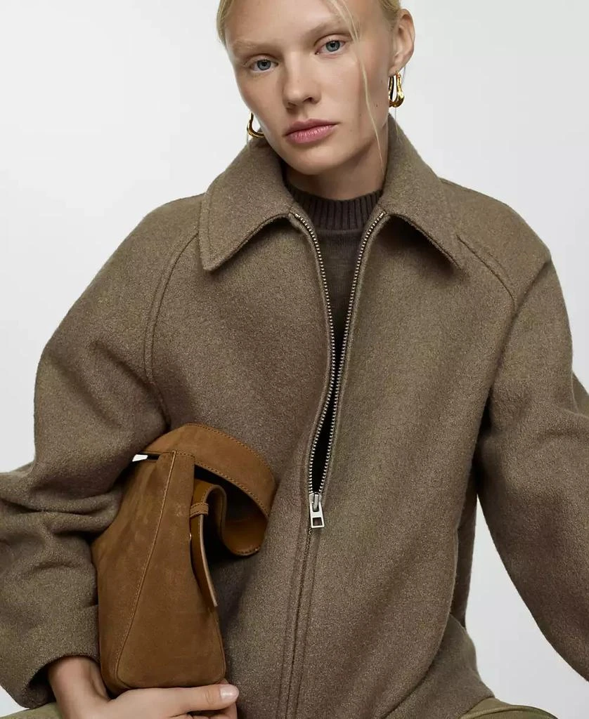 Mango Women's Pocketed Wool-Blend Jacket 6