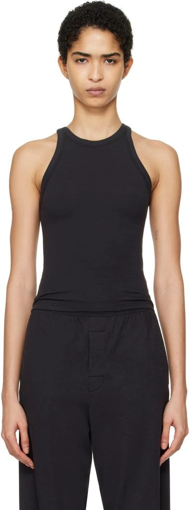 SKIMS Black Cotton Jersey Crew Neck Tank Top 1