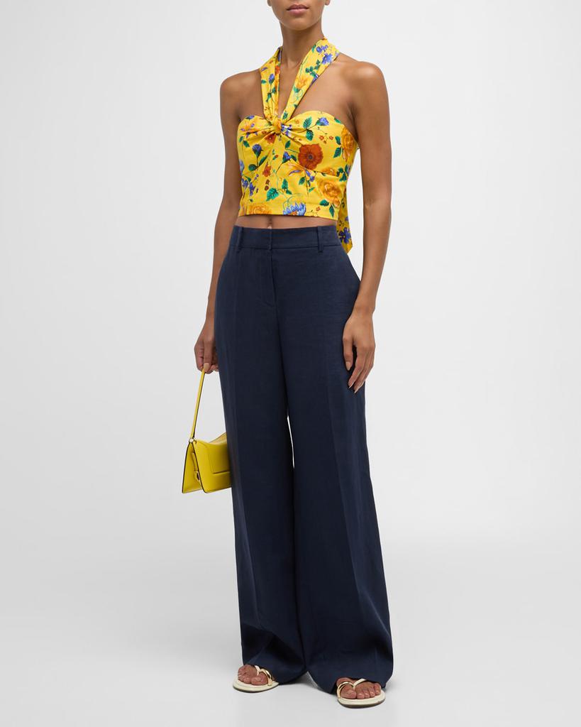 Cara Cara Piana Floral Cotton Poplin Halter Top