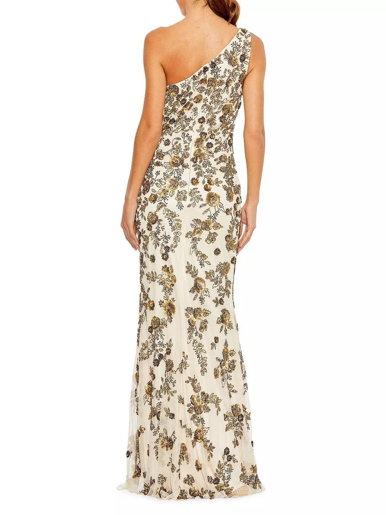 Mac Duggal Asymmetric Floral Beaded Gown 3