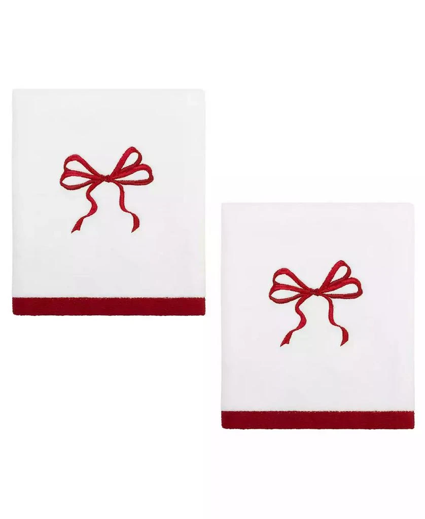 Avanti Christmas Bows Cotton 2-Pc. Hand Towel Set, 28" x 16"