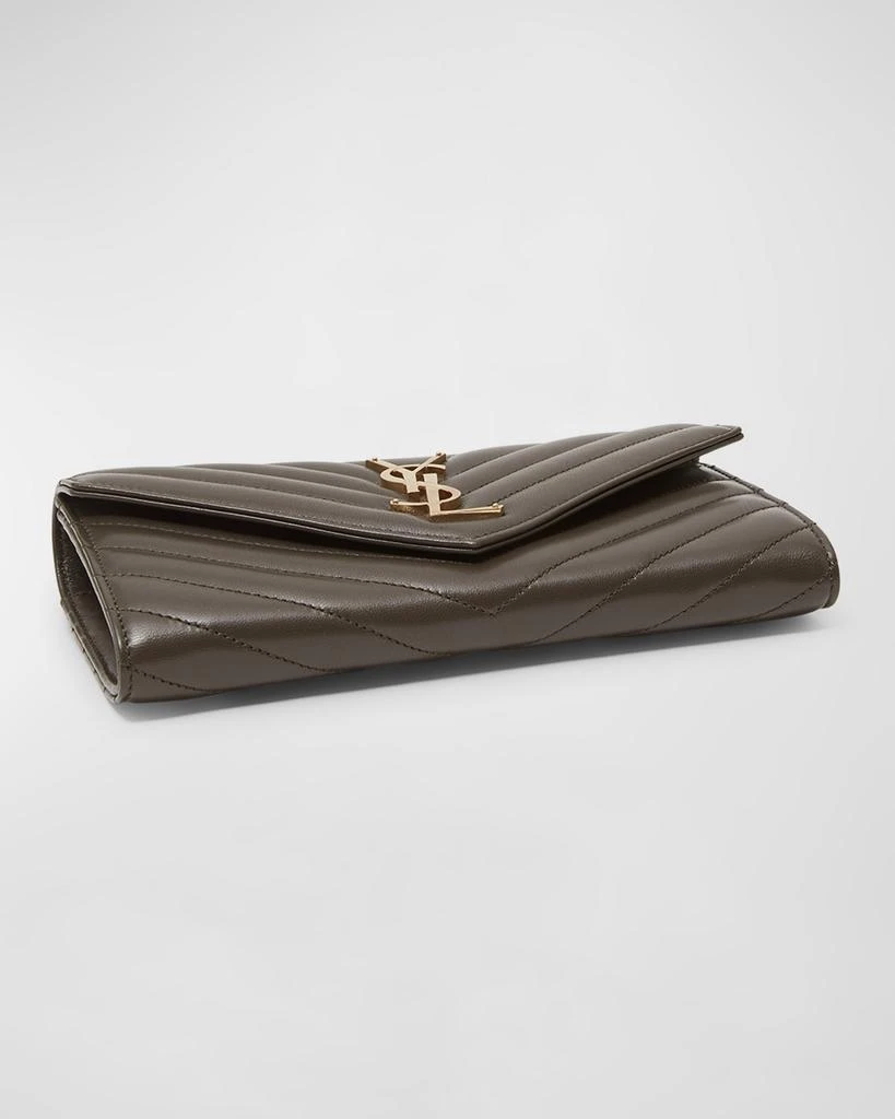 Yves Saint Laurent YSL Monogram Large Envelope Flap Wallet in Smooth Leather 7