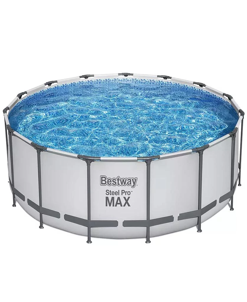 Steel Pro Bestway Max 15' x 48" Above Ground Pool Set 4231 Gallon, Outdoor Family Pool, Corrosion Puncture Resistant, Filter, Pump, Ladder Cover 1