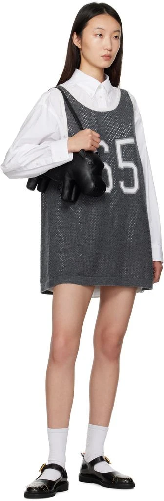 Thom Browne Gray Athletic Mesh Basketball Jersey Tank Top 4