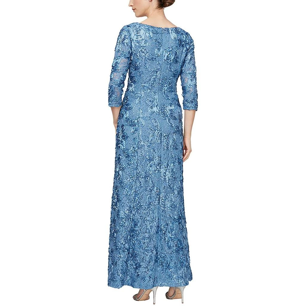 sachin and babi light blue dress Alex Evenings Tea Length A-Line Rosette Dress Women's Dress Dove : 6