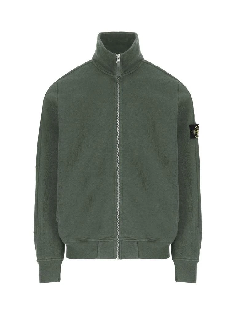 Stone Island Stone Island Compass-Badge High-Neck Zipped Sweatshirt 1