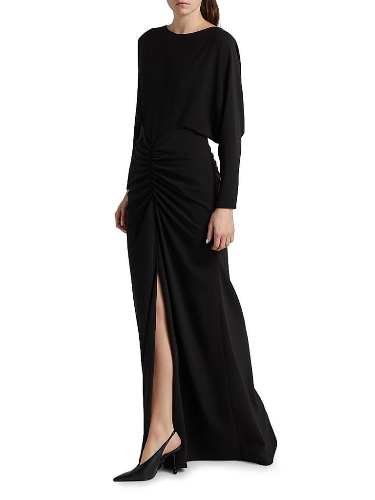 Amsale Satin Ruched Gown 4