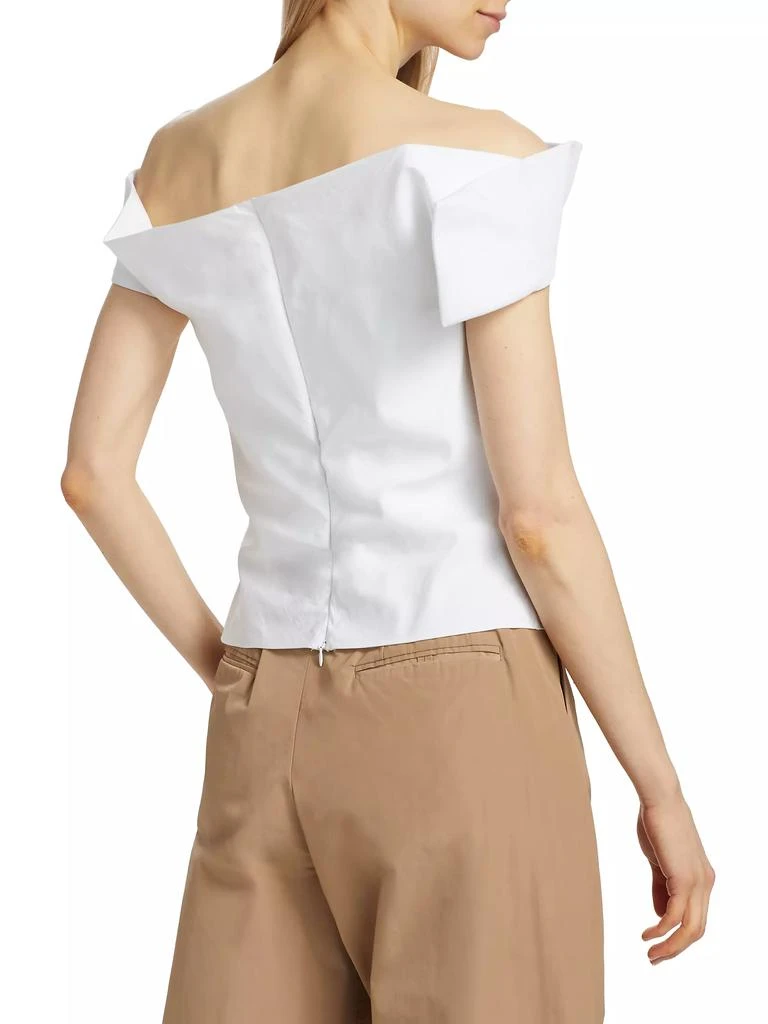 Rosie Assoulin Can't Bare It Cotton Poplin Top 5