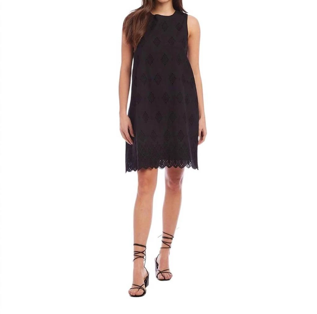 Karen Kane Eyelet Shift Dress In Black 1