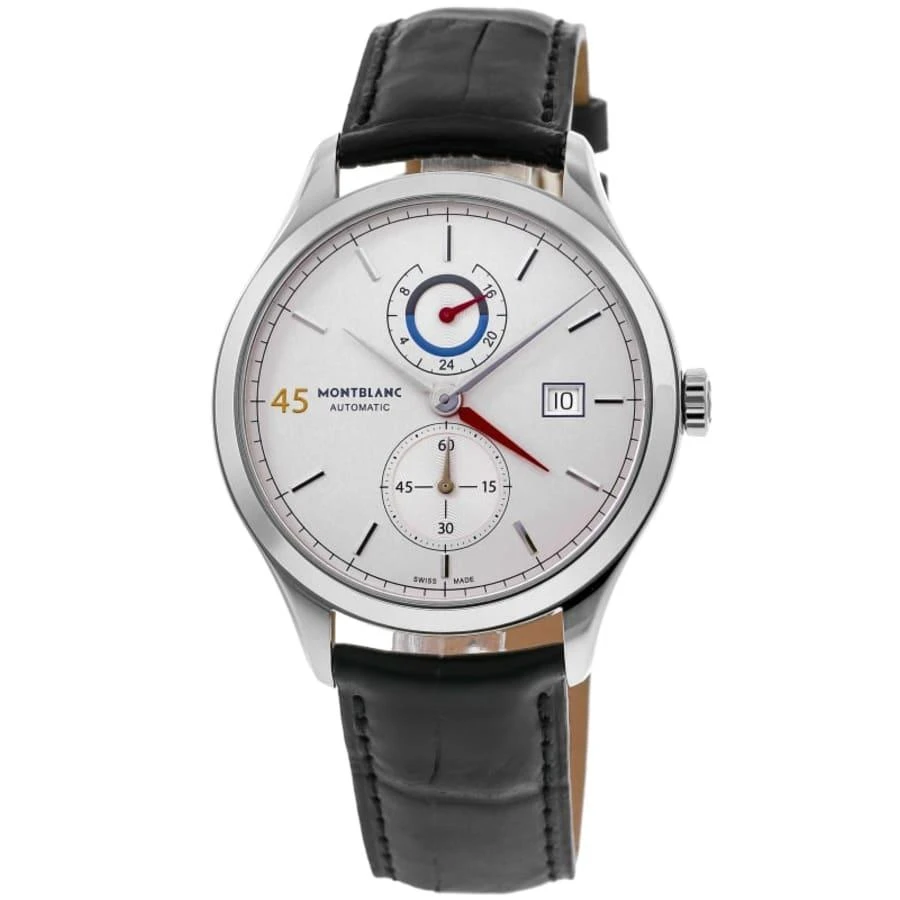 MontBlanc Montblanc Heritage GMT Automatic Silver Dial Leather Strap Men's Watch 114172 1