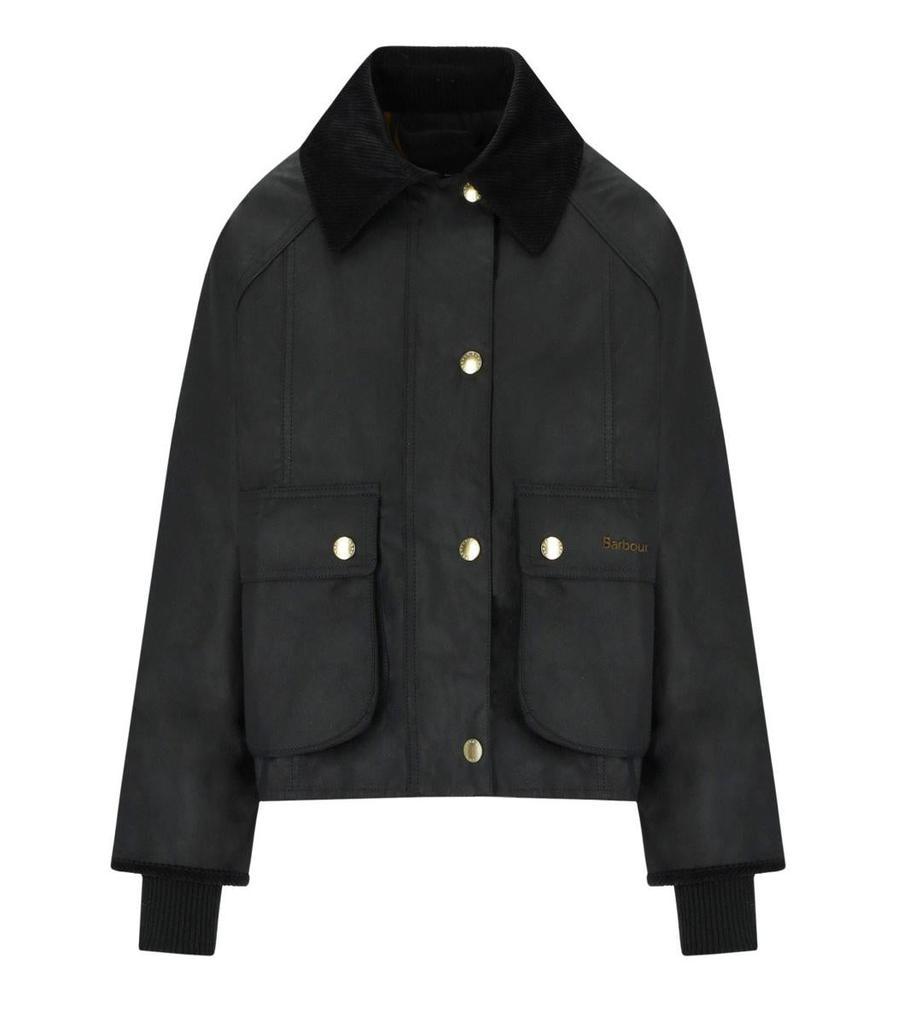 ジャケット Barbour Beadnell waxed jacket with crop cut (LWX1403 BK71) Barbour Barbour Beadnell Wax Black Cropped Jacket - Jackets