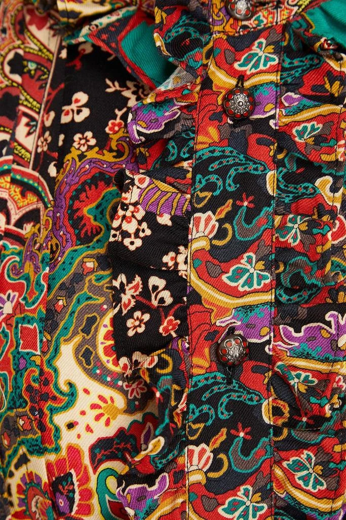 ETRO Ruffled printed wool and silk-blend twill mini dress 4