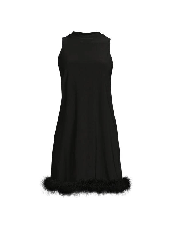 Bebe Ostrich Feather Mini Shift Dress 3