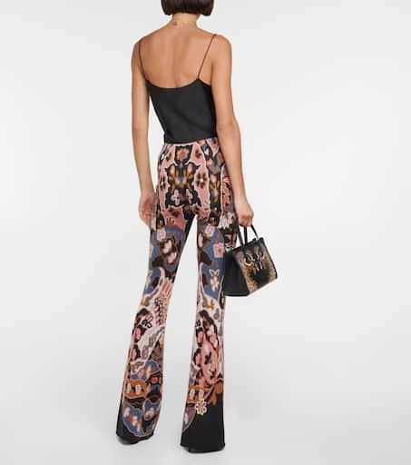 ETRO Floral high-rise flared wool pants 3