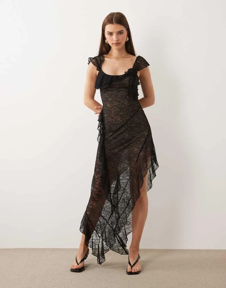 I.AM.GIA Gemma lace halterneck ruffle asymmetric hem mini dress in black   On Sale Now with Up to 32% Off | Discover Exclusive Deals & Savings at  BeyondStyle  Authentic I.AM.GIA Home|women