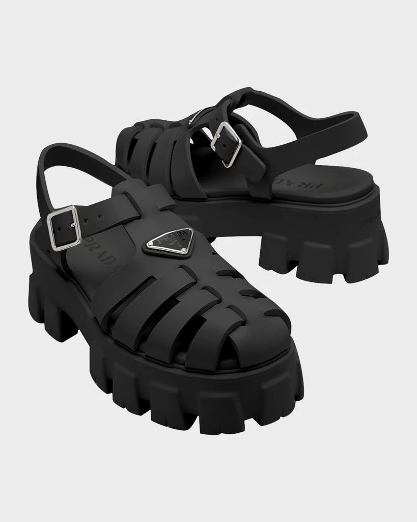 Prada Rubber Logo Chunky-Sole Fisherman Sandals 8