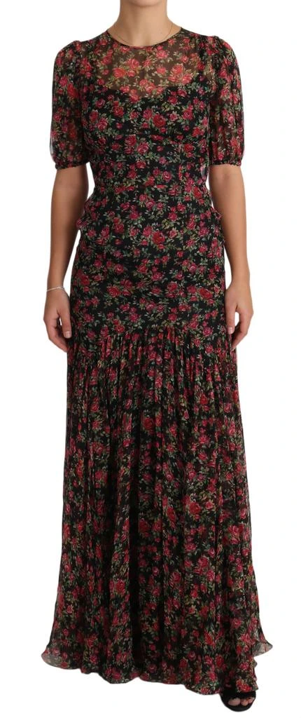 Dolce
Gabbana Floral Roses A-Line Shift Gown Women
s Dress
