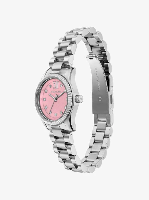 Michael Kors Petite Lexington Pavé Silver-Tone Watch 5