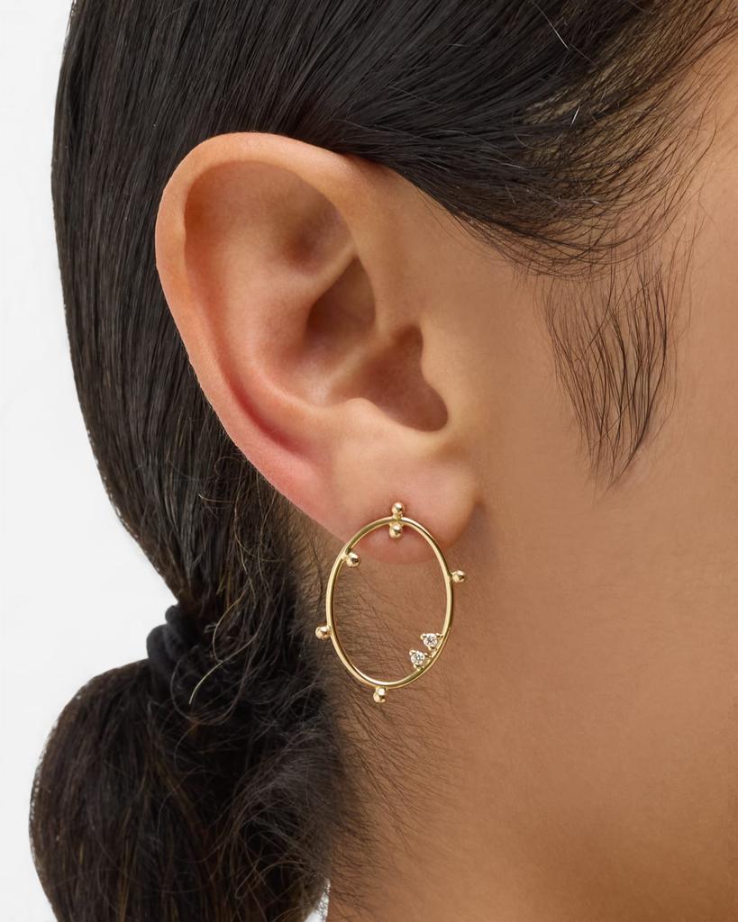 POPPY FINCH Scattered Bubble Diamond Oval Earrings