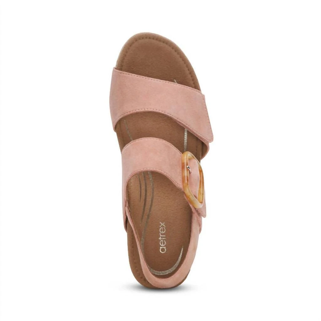 Aetrex Women's Ashley Arch Support Wedge In Rose 5