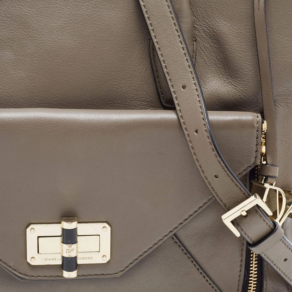 Diane von Furstenberg Diane Von Furstenberg Grey Leather Large 440 Gallery Secret Envelope Tote 7