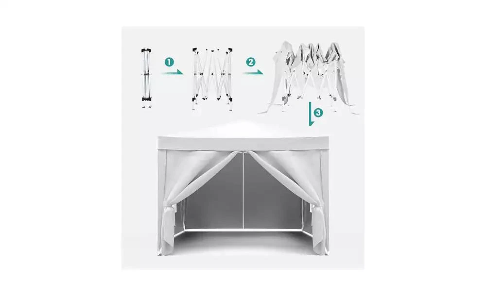 Flynama 10x10ft Folding Canopy with 4 Removable Sidewalls Outdoor Event Shelter UPF 50 Plus Gazebo Tent 7