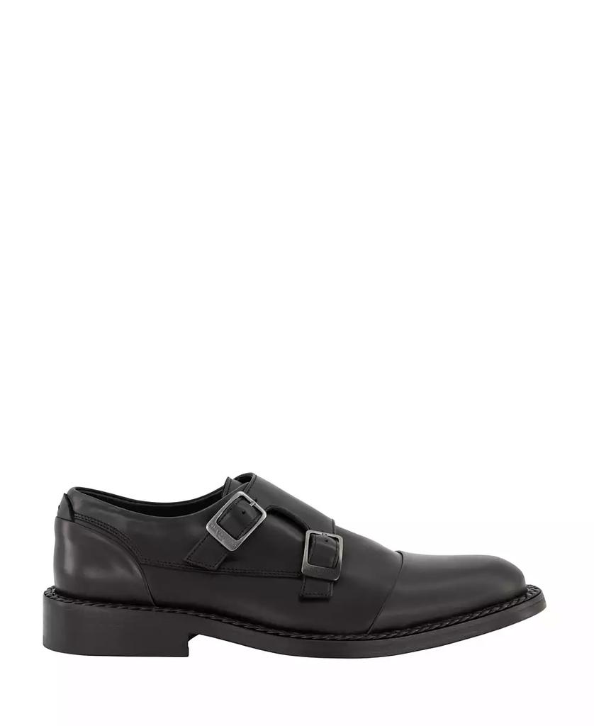 Karl Lagerfeld Paris Men's White Label Leather Double Monk Cap Toe Dress Shoes