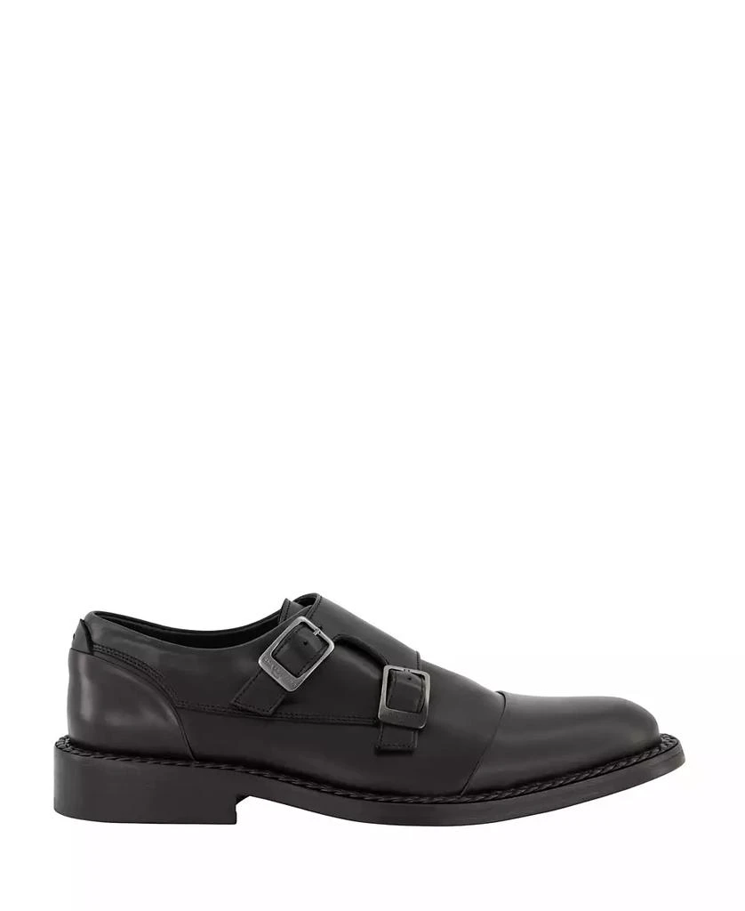 Karl Lagerfeld Paris Men's White Label Leather Double Monk Cap Toe Dress Shoes 2