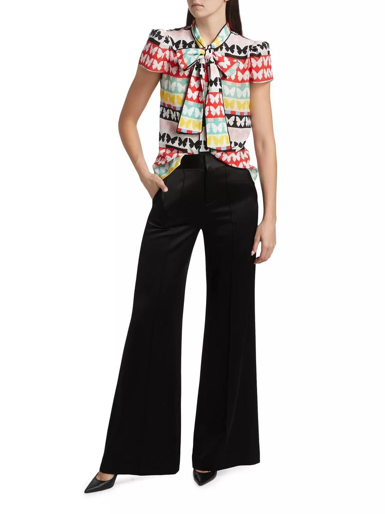 Alice + Olivia Jeannie Butterfly Tie-Neck Top 2