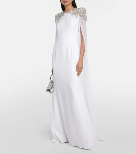 Jenny Packham Bridal Frida embellished cape-detail gown 2