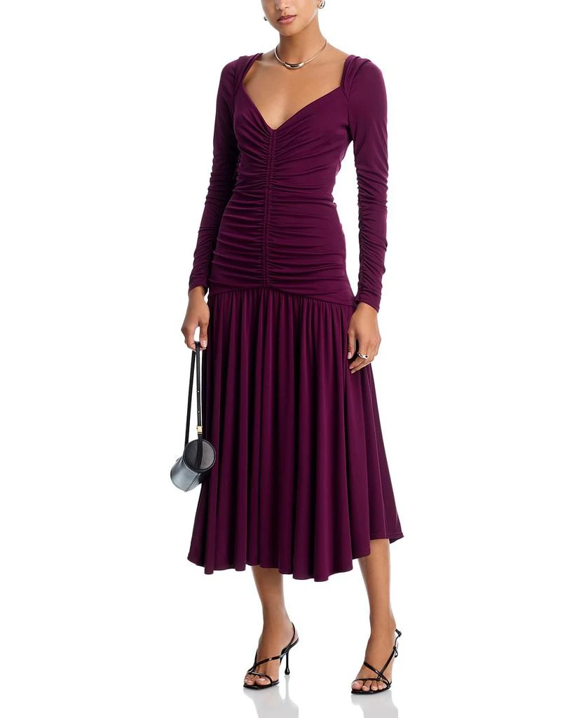 Cinq à Sept Evedene Ruched Midi Dress 2