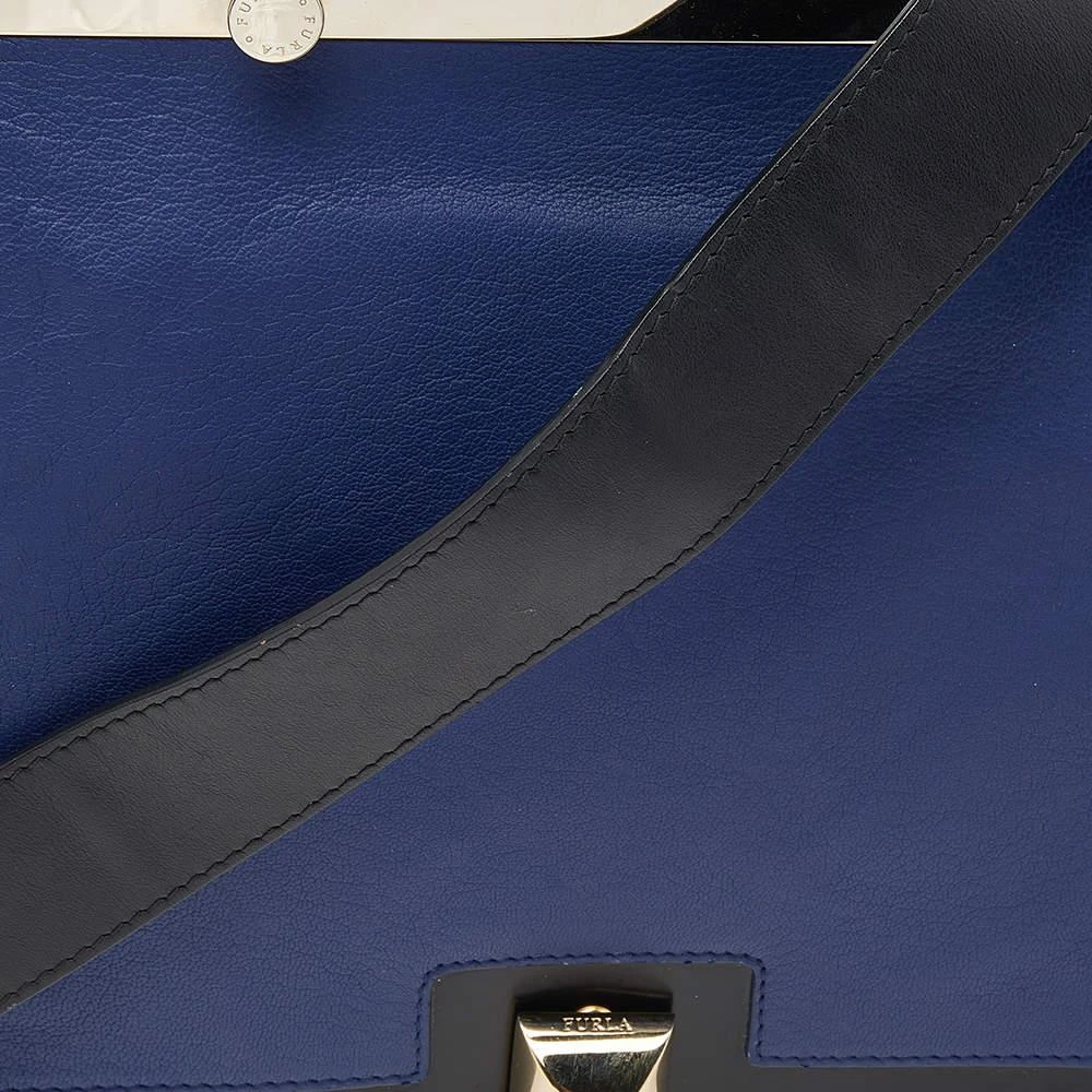 Furla Furla Black/Blue Leather Cortina Top Handle Bag 5
