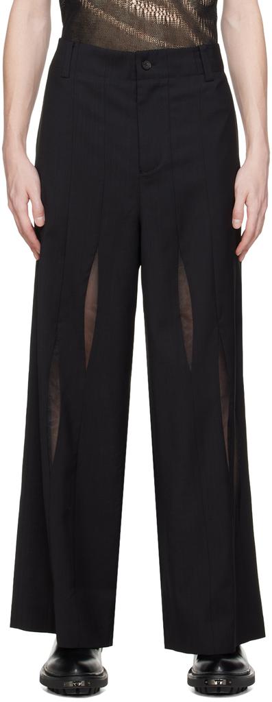 Feng Chen Wang Black Deconstructed Cargo Pants M-WAIST-US-34