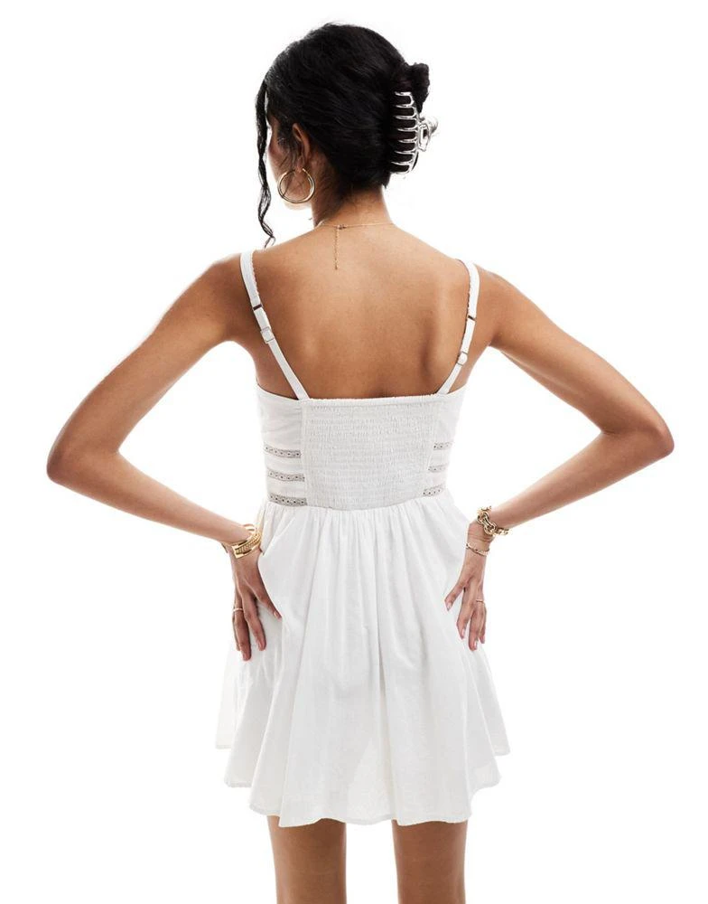 Abercrombie & Fitch Abercrombie & Fitch lace corset mini skort dress in white 4