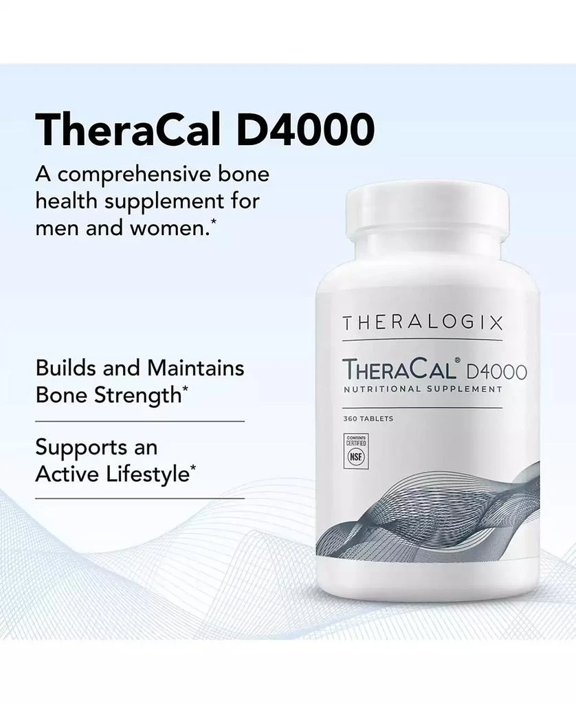 Theralogix TheraCal D4000 Bone Health Supplement with Calcium, Vitamins D3
K2, Magnesium 4