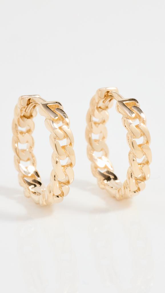 Zoe Chicco 14k Curb Chain Hinged Huggie Hoops
