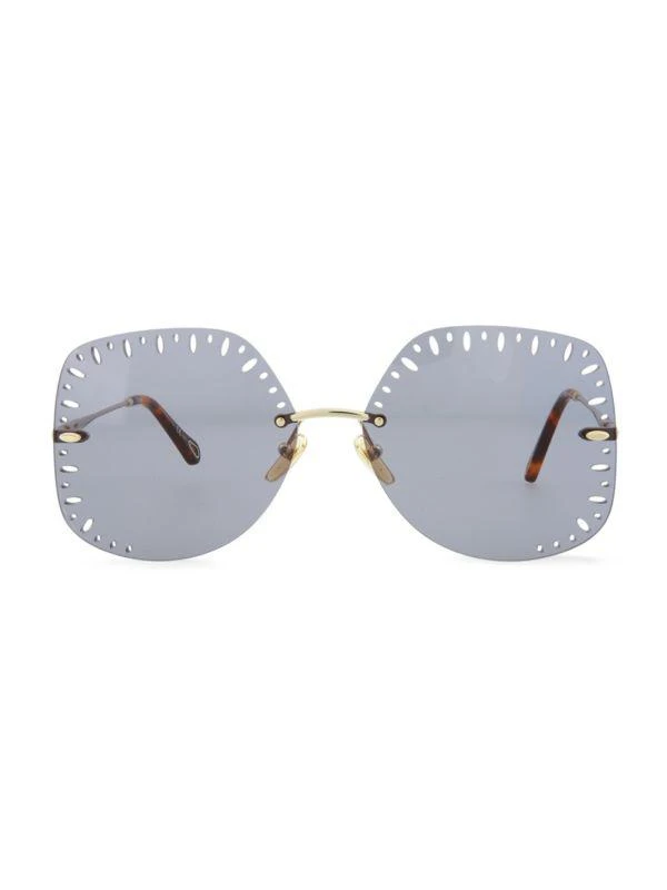 Shop 63MM Cutout Square Sunglasses on Sale at BeyondStyle  display picture 1