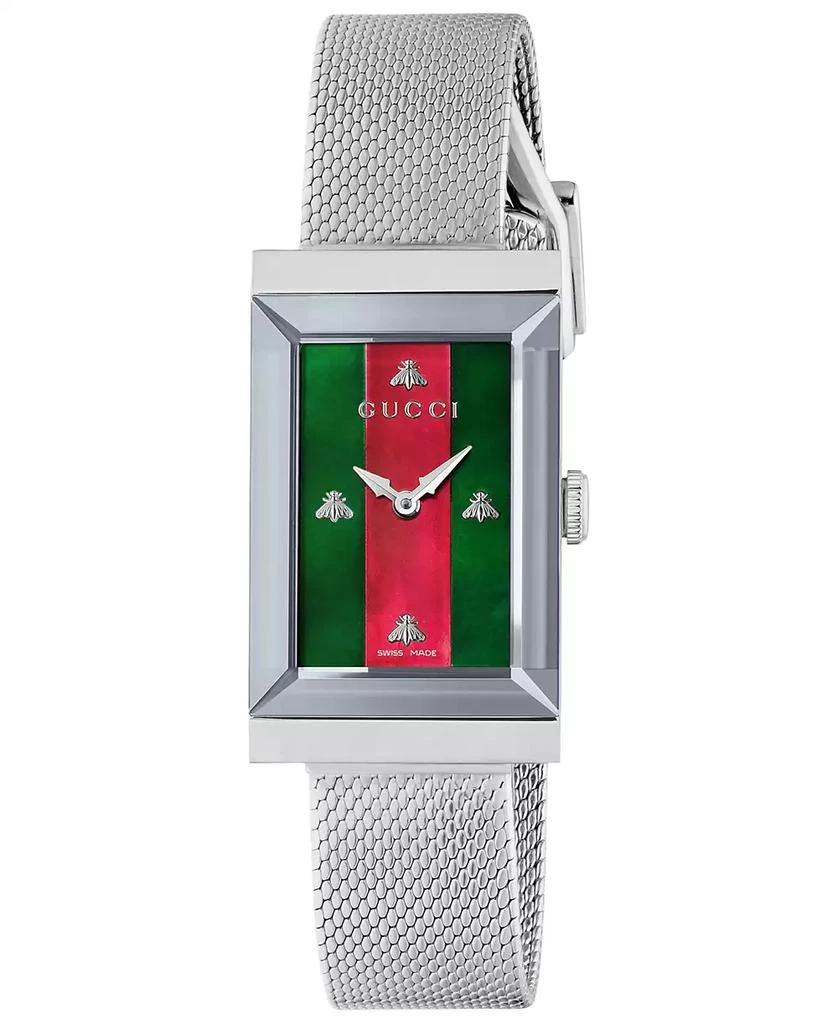 Gucci G-Frame Stainless Steel Mesh Bracelet Watch 21x34mm 1