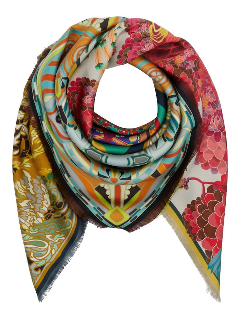 Franco Ferrari Franco Ferrari - Fancy Reversible Multi Silk Square Scarf