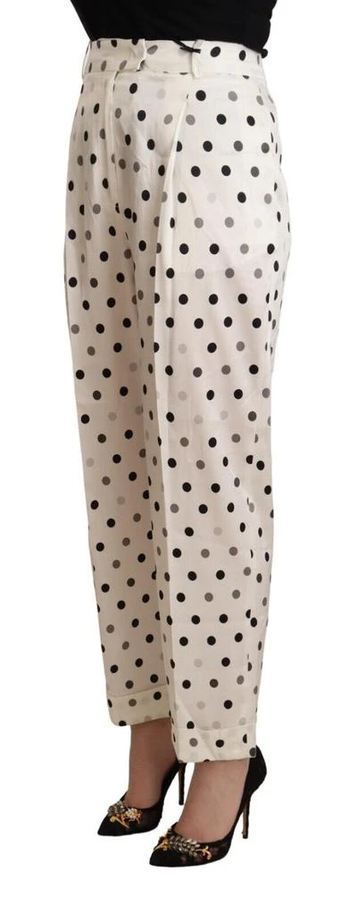 ERMANNO Ermanno Scervino White Polka Dotted High Waist Tapered Pants 2