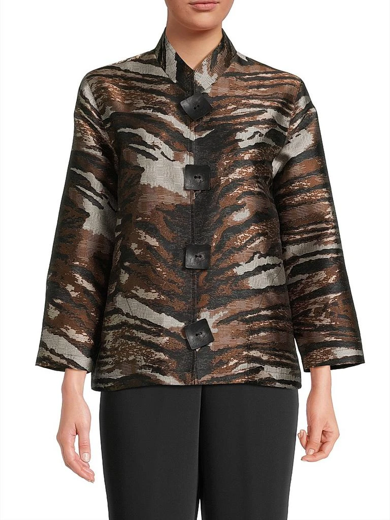 Caroline Rose Tigress Jacquard Button-Up Jacket 3