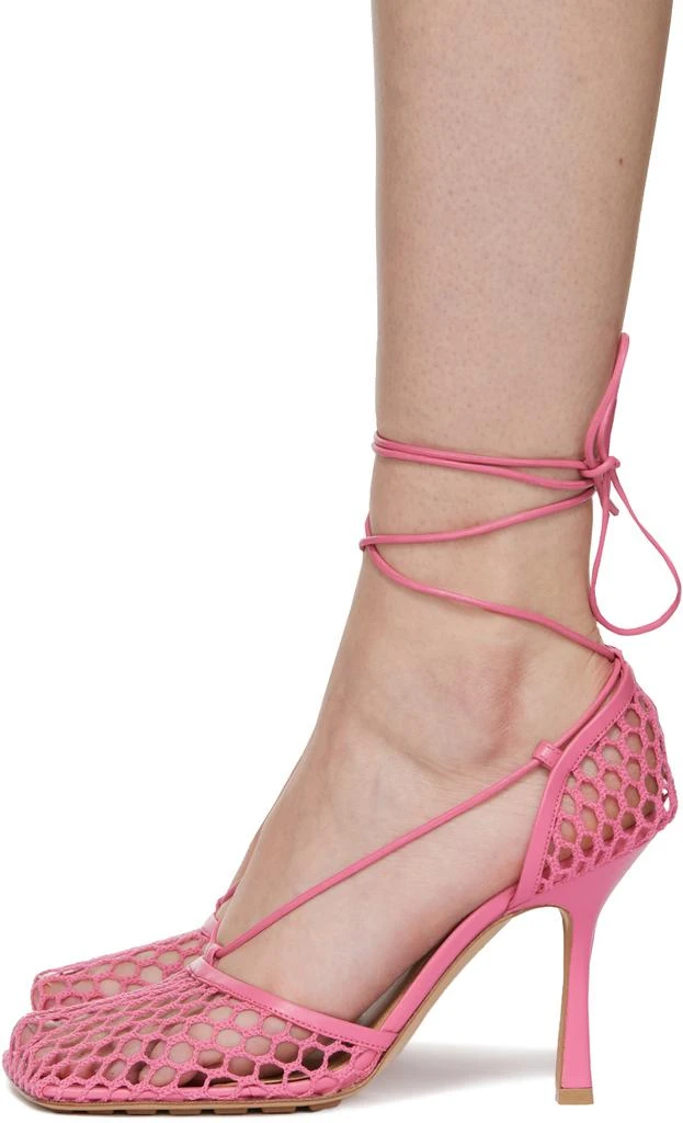 Bottega Veneta Pink Stretch Web Heels 3