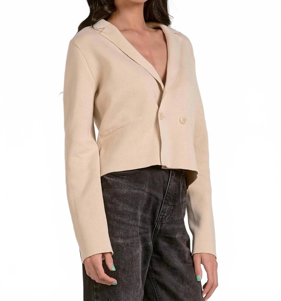 Elan Sweater Jacket With Lapel In Natural 3