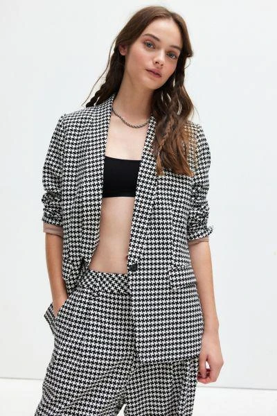WILDFANG WILDFANG Empower Houndstooth Tux Blazer 1