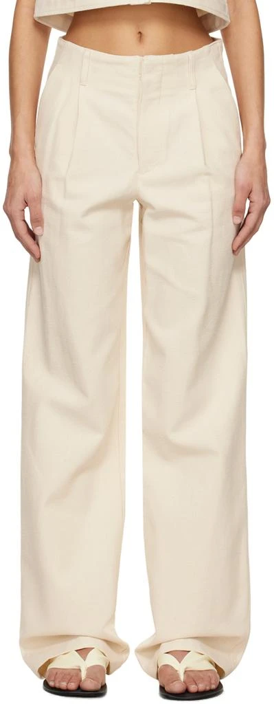 Loulou Studio Off-White Jiva Trousers 1
