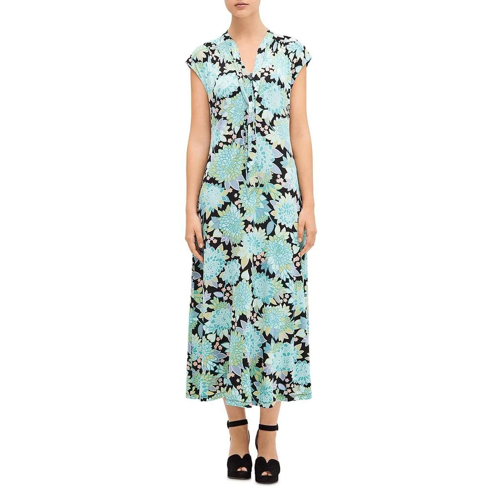 Dahlia Bloom Womens Floral Print Cap Sleeves Maxi Dress  On Sale Now with  Up to 89% Off | Discover Exclusive Deals & Savings at BeyondStyle   Authentic Kate Spade women|clothing|dresses with